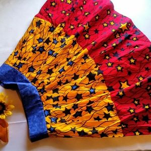African print custom made pleated skirt